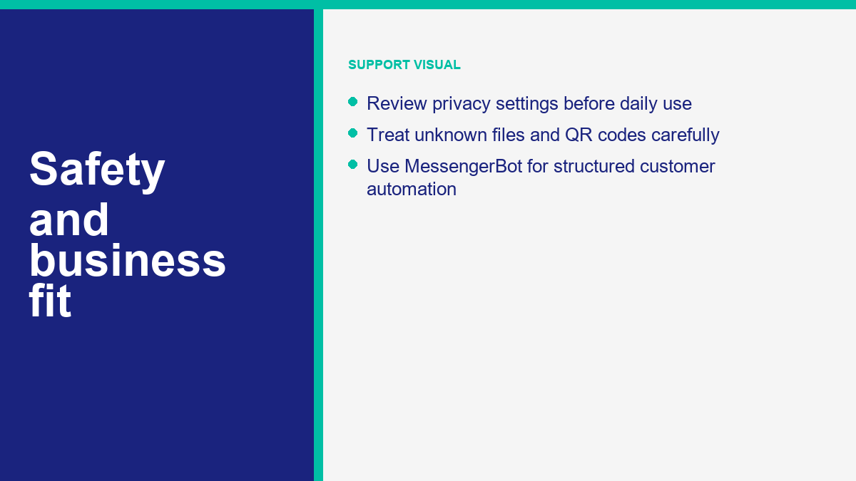 QQ chats safety and business fit checklist for privacy, onboarding, group files, and automation limits