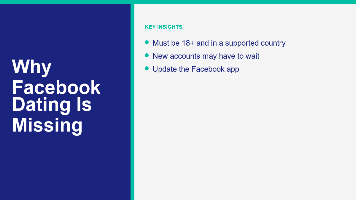Reasons Facebook Dating is not showing up