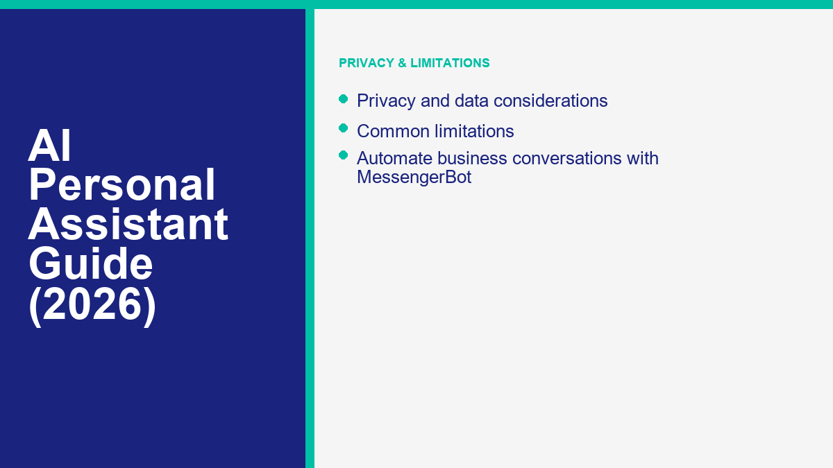 The Complete Guide to Choosing an AI Personal Assistant in 2026 2 Privacy considerations for AI personal assistants
