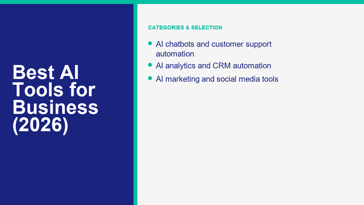Categories of AI tools for business in 2026