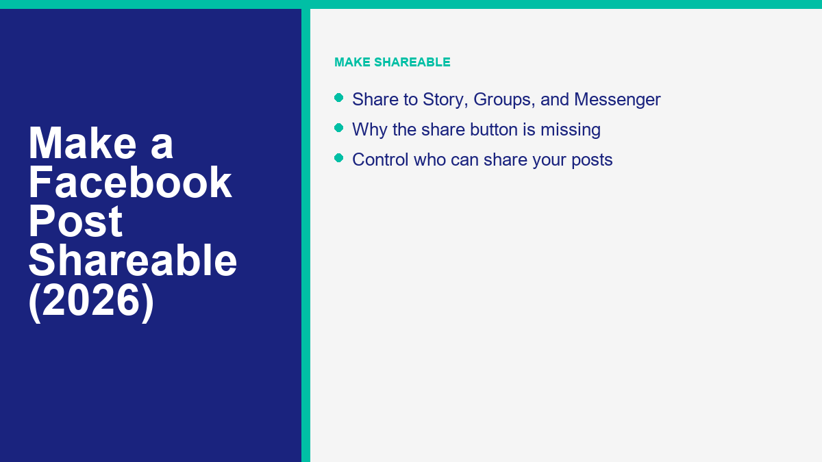 How to Make a Facebook Post Shareable: A Complete 2026 Guide 1 How to make a Facebook post shareable 2026