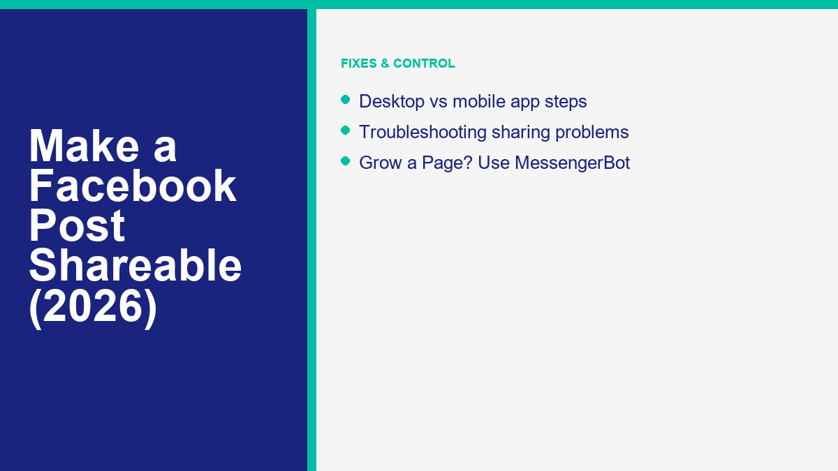 How to Make a Facebook Post Shareable: A Complete 2026 Guide 2 Fix missing Facebook share button
