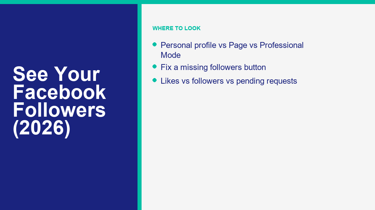 How to See Your Facebook Followers List in 2026 (Not Just Friends) 1 How followers work differently on a personal profile, Page, and Professional Mode