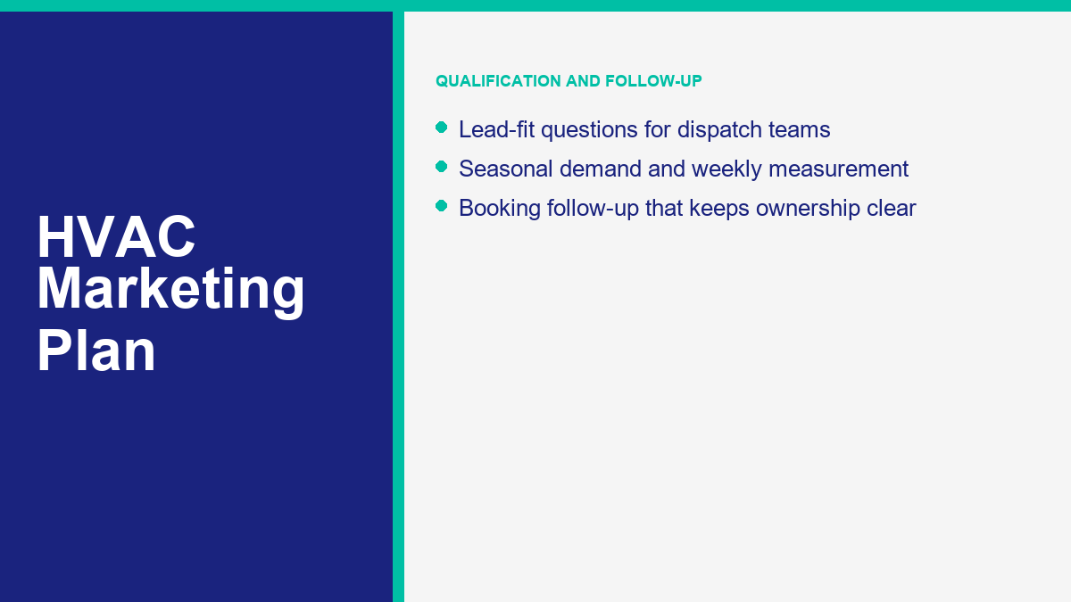HVAC Marketing: A Practical Plan for Faster Lead Response and Better Booking Follow-Up 2 HVAC lead qualification and booking follow-up