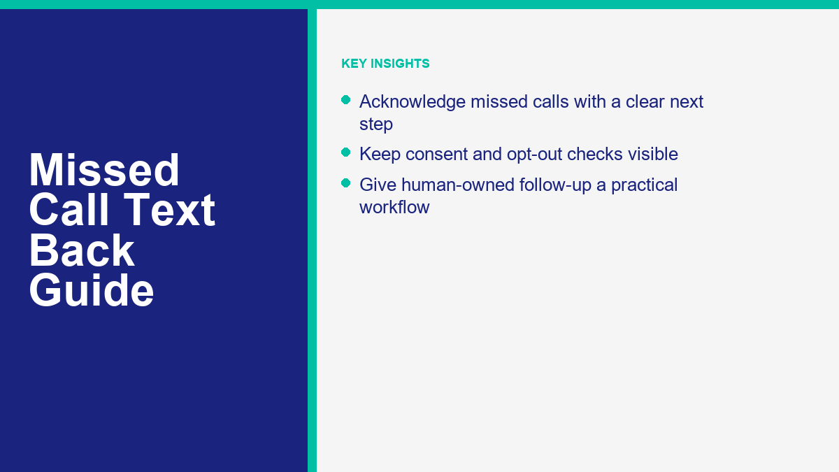 Missed Call Text Back: Templates, Consent, and Setup Guide Missed Call Text Back: Templates, Consent, and Setup Guide